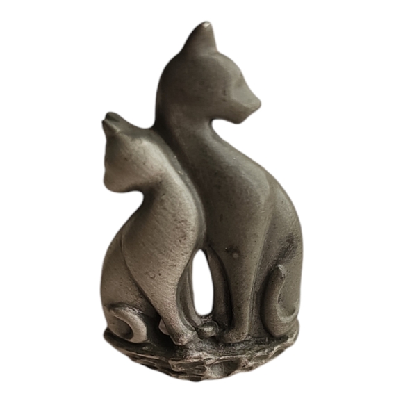 Vintage Pewter Cat Necklace Pendant - Picture 2 of 6